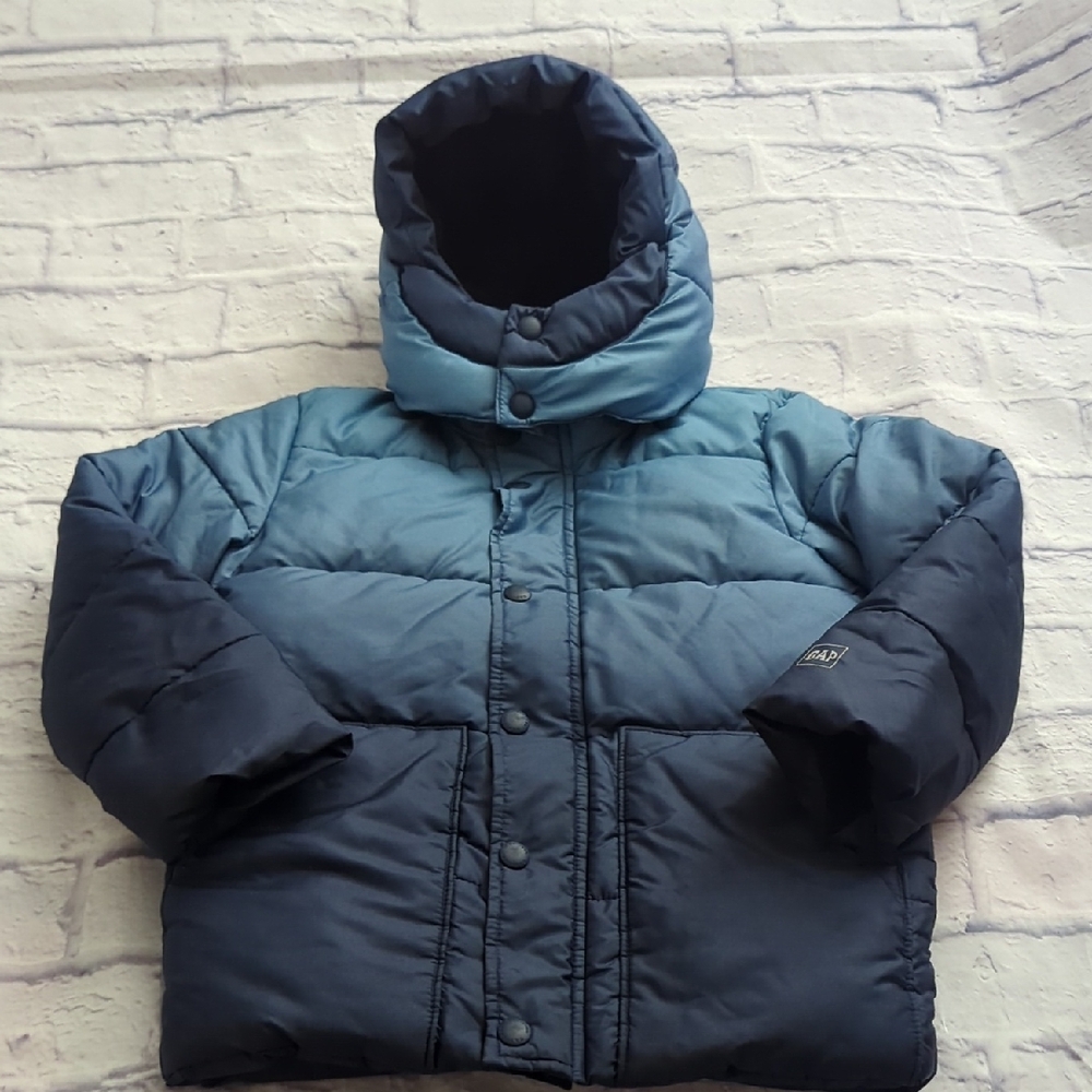 Gap Kids Boys Blue Hooded Puffer Jacket Size S